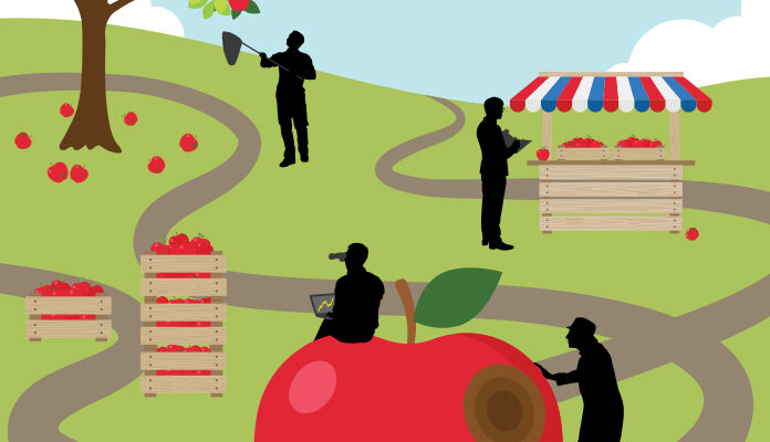 Illustratie waarbij toezichthouders fraude bij appelbedrijf opsporen