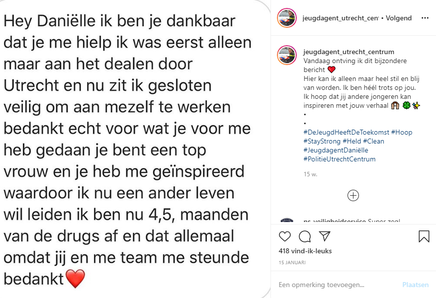 Een voorbeeld van een geholpen jongere