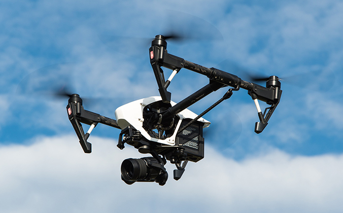 Drone vliegend in de lucht