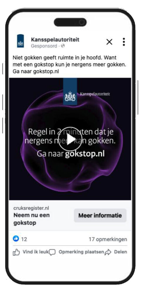 Telefoon met campagne gokstop