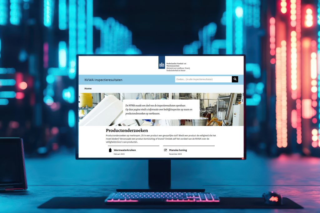 Inspectieresultaten NVWA op beeldscherm