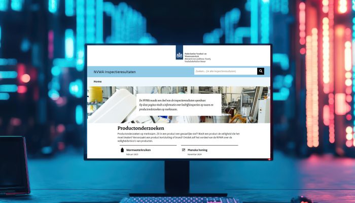 Inspectieresultaten NVWA op beeldscherm